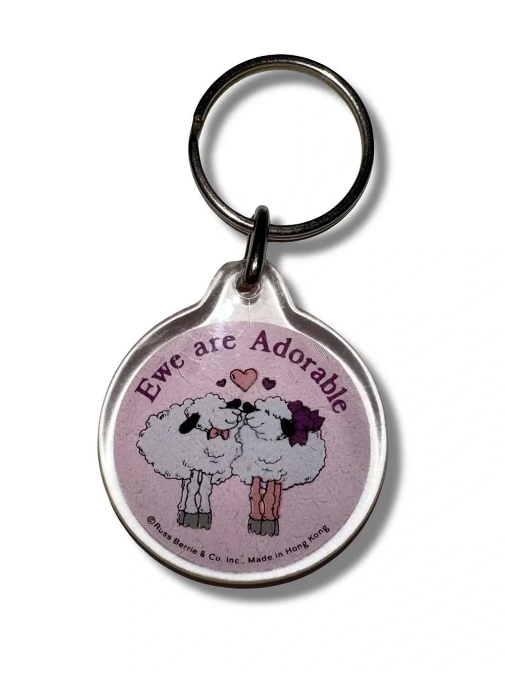 Vtg “Ewe Are Adorable” Acrylic Keychain